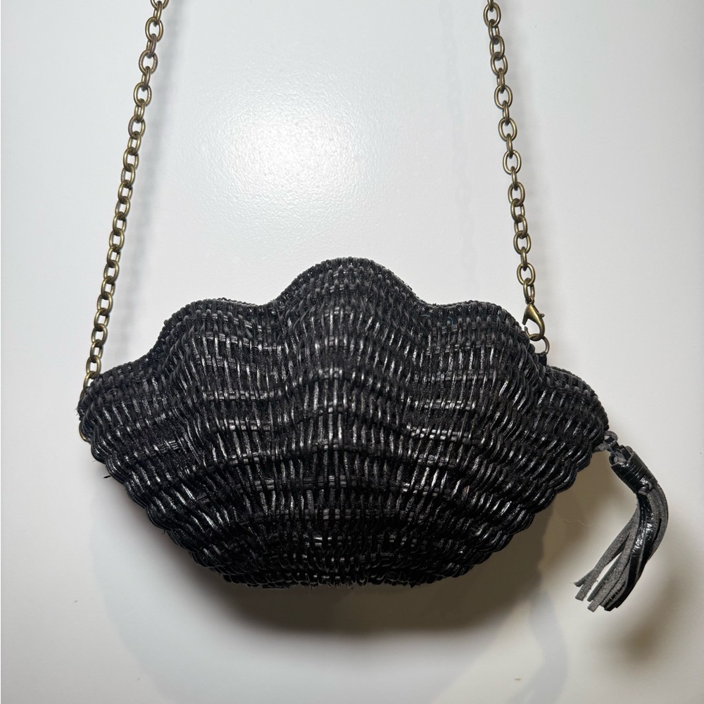Stylish Black Woven Crossbody Bag